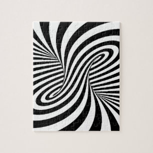 PUZZLE ILLUSION OPTIQUE DE BLACK WHITE ZEBRA SWIRLS