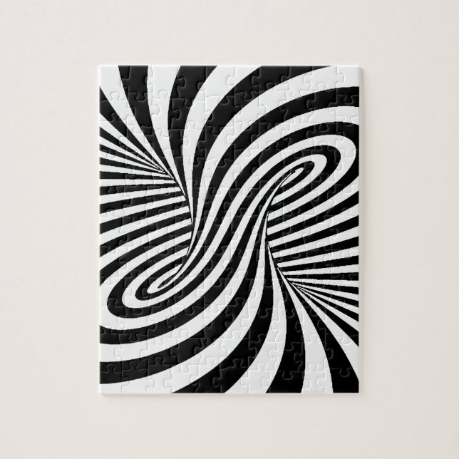 PUZZLE ILLUSION OPTIQUE DE BLACK WHITE ZEBRA SWIRLS (Vertical)