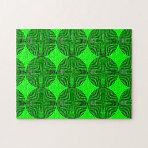 Puzzle Illusion optique Motifs spiraux Neon Vert noir