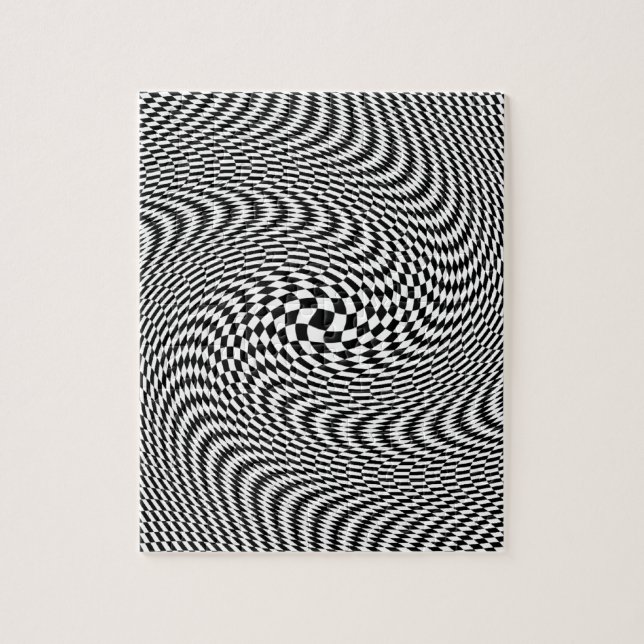 Puzzle Illusion optique noire et blanche (Vertical)