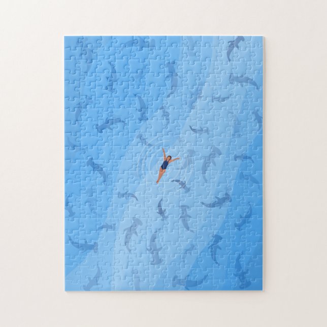 Puzzle Illustration aérienne de la nageuse de plage de re (Vertical)
