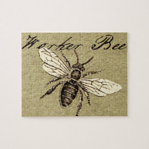 Puzzle Illustration Antique d'Abeille Ouvrière Insecte Vi