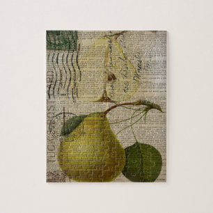 Puzzle illustration botanique de pays français poire vint
