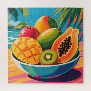 Puzzle Illustration de bol de fruits tropicaux