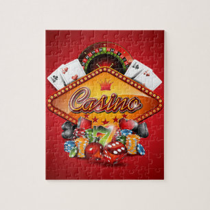 Puzzle Illustration de casino avec les éléments de jeu