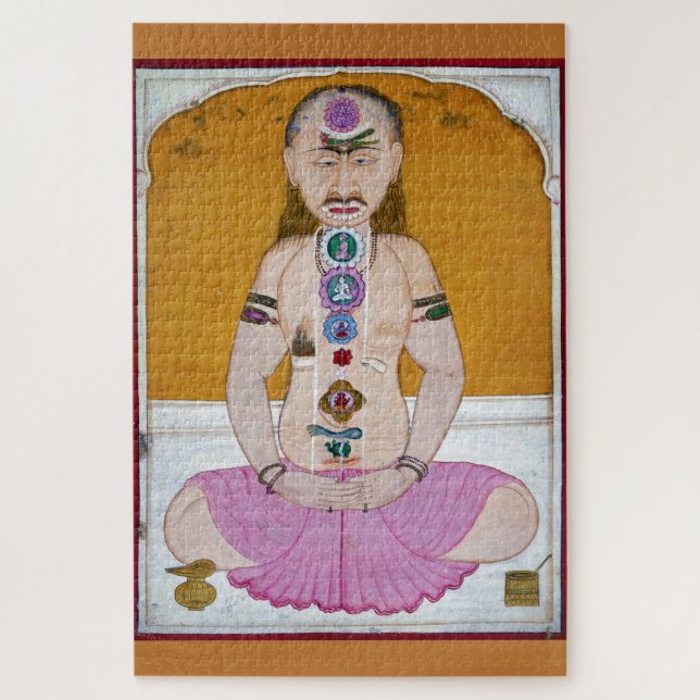 Puzzle Illustration de Chakra Yoga pour la méditation (Vertical)