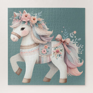 Puzzle Illustration de cheval de fantaisie au pastel flor