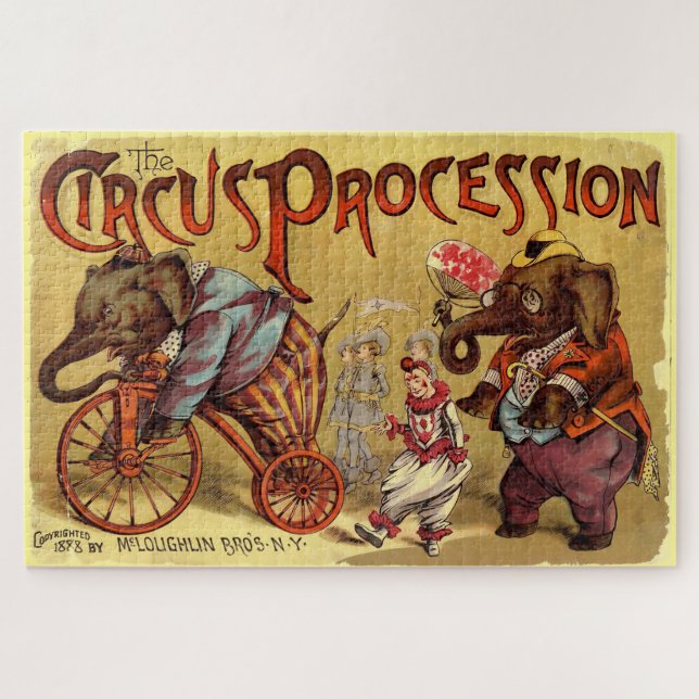 Puzzle Illustration de cirque vintage Art Antique (Horizontal)