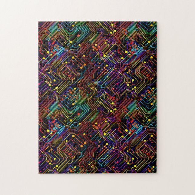 Puzzle Illustration de conception de carte de circuit (Vertical)
