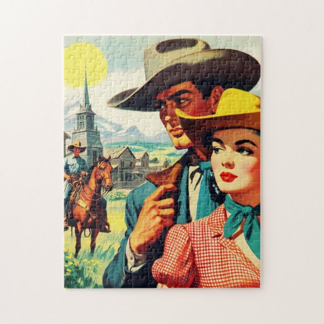 Puzzle Illustration de couple de pays vintage (Vertical)