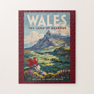 Puzzle Illustration de dragon du Pays de Galles Art de vo