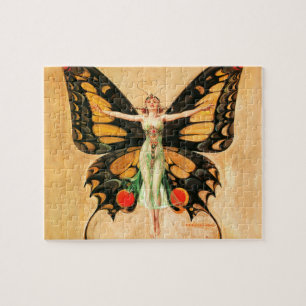 Puzzle Illustration de femme de Leyendecker papillon Flap