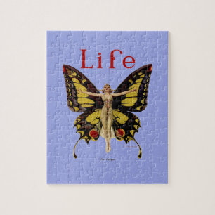 Puzzle Illustration de femme volant papillon Flapper