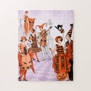 Puzzle Illustration de fête d'Halloween Art Déco vintage