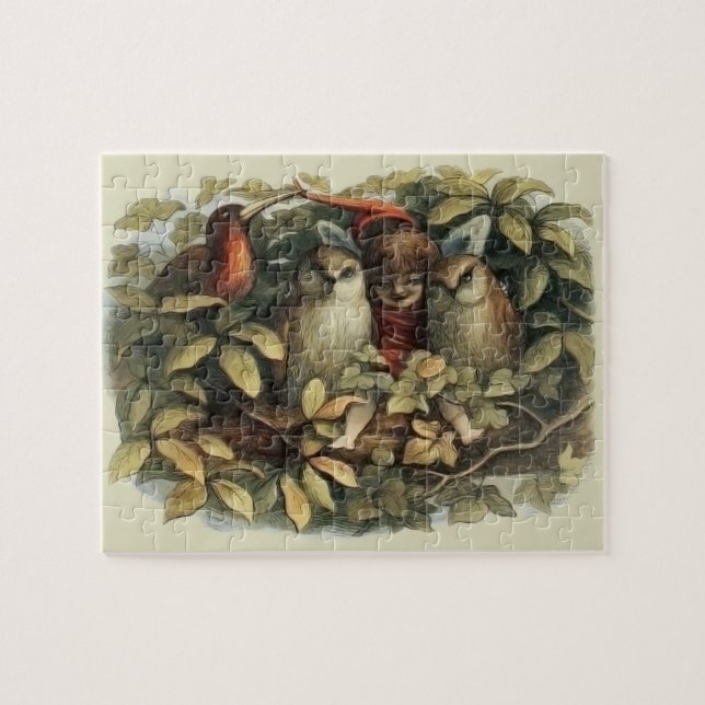 Puzzle Illustration de la nature des hiboux et des fées d (Horizontal)