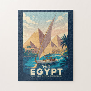 Puzzle Illustration de la pyramide d'Égypte Art de voyage