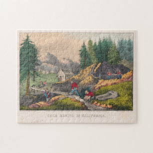 Puzzle Illustration de la ruée vers l'or en Californie V