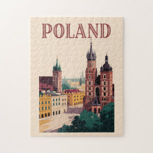 Puzzle Illustration de la skyline de la Pologne Art de vo