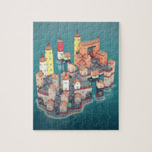 Puzzle Illustration de la ville de l'Imaginaire médiéval 