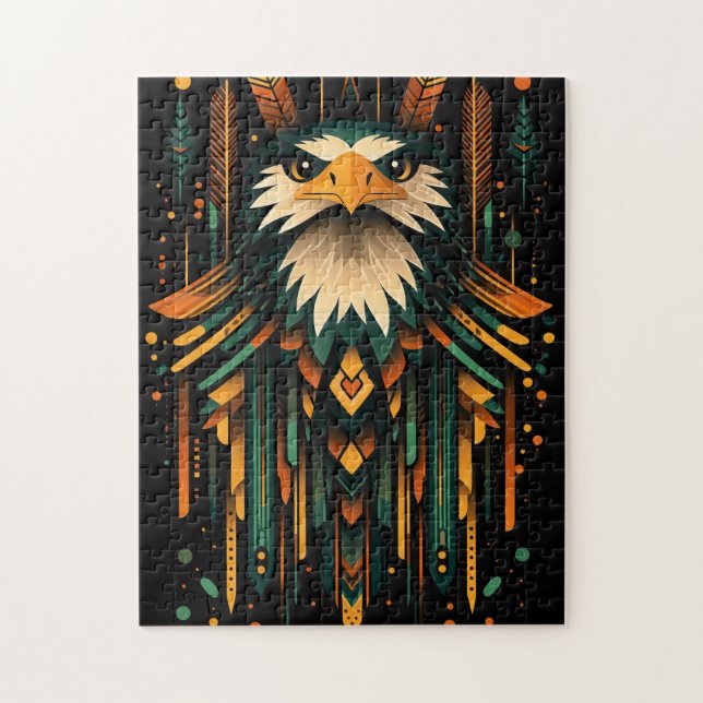 Puzzle Illustration de l'aigle géométrique (Vertical)