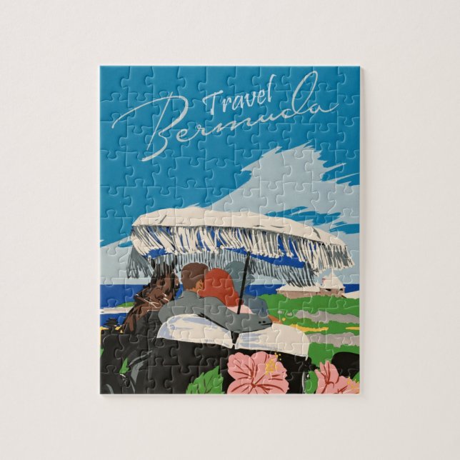 Puzzle Illustration de l'art de voyage des Bermudes vinta (Vertical)