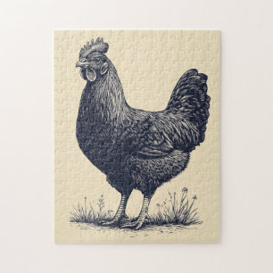 Puzzle Illustration de l'encre de poulet sur Tan