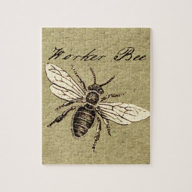 Puzzle Illustration de l'insecte d'abeille vintage (Vertical)