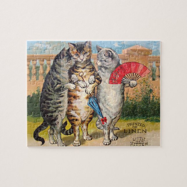 Puzzle Illustration de l'oie des trois petits chatons (Horizontal)