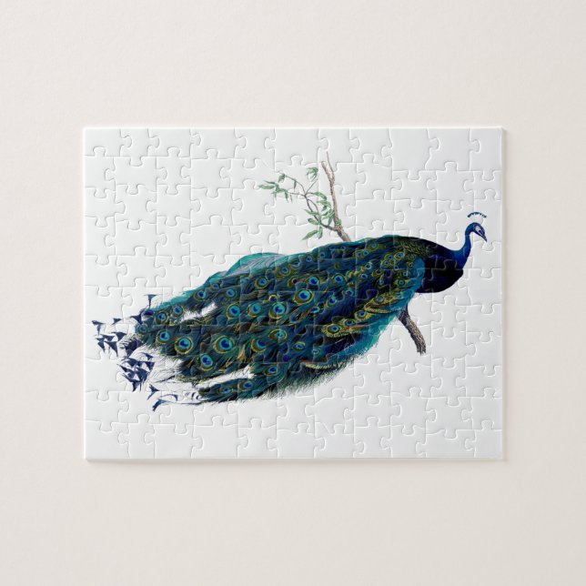 Puzzle Illustration de paon vintage (Horizontal)