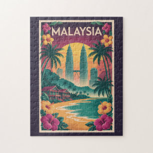Puzzle Illustration de paysage malaisien Art de voyage vi