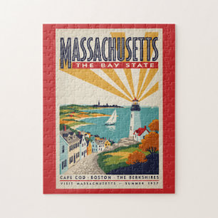 Puzzle Illustration de phare du Massachusetts, Art de voy