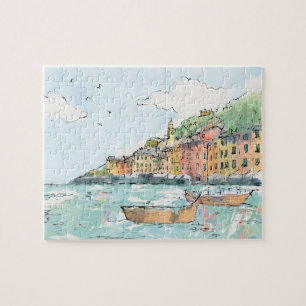Puzzle Illustration de port de Porofino