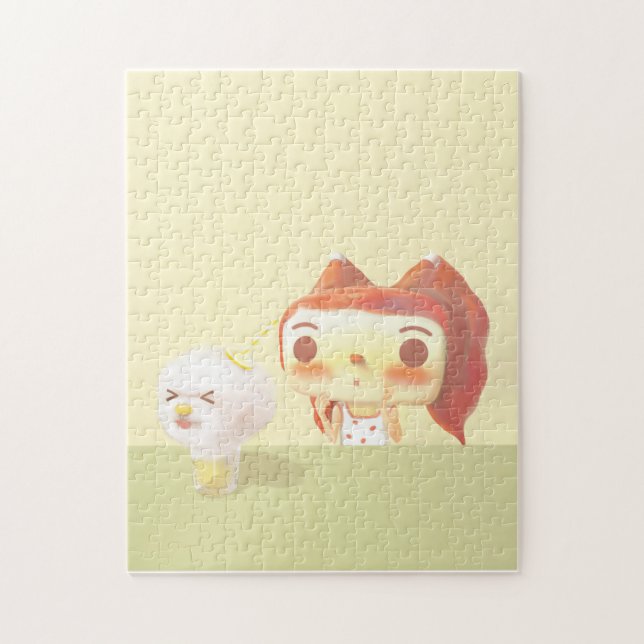 Puzzle Illustration de soda pour filles et chiens (Vertical)