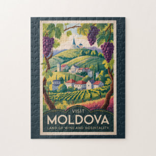 Puzzle Illustration de vignoble moldave Art de voyage vin
