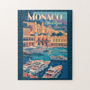 Puzzle Illustration de voyage d'art vintage de Monaco Cot