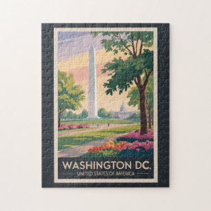 Puzzle Illustration de voyage d'art vintage de Washington