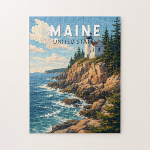 Puzzle Illustration de voyage d'art vintage du Maine