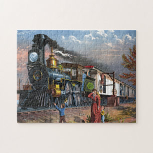 Puzzle Illustration de voyage du train vintage