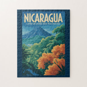 Puzzle Illustration de voyage du volcan du Nicaragua Art