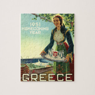 Puzzle Illustration de voyage en Grèce vintage