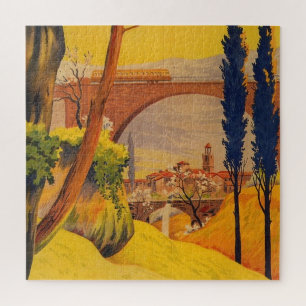 Puzzle Illustration de voyage ferroviaire vintage