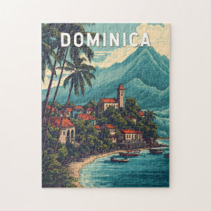 Puzzle Illustration de voyage vintage de la Dominique