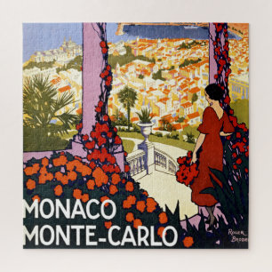 Puzzle Illustration de voyage vintage Monte Carlo Monaco