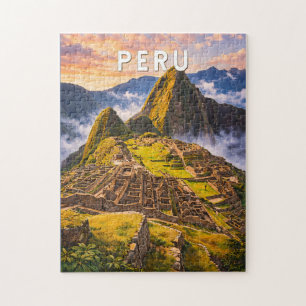 Puzzle Illustration de voyage vintage Pérou