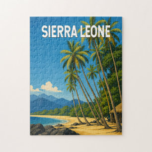 Puzzle Illustration de voyage vintage sur la Sierra Leone