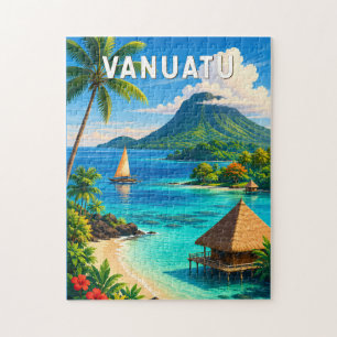 Puzzle Illustration de voyage vintage Vanuatu