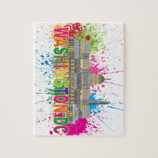 Puzzle Illustration d'éclaboussure de peinture d'horizon (Vertical)