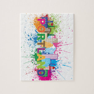 Puzzle Illustration d'éclaboussure de peinture d'horizon