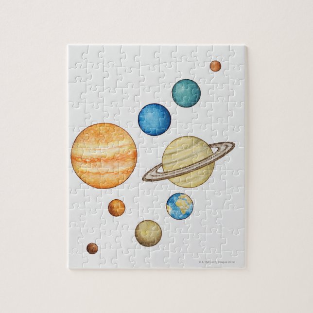 Puzzle Illustration des planètes du système solaire (Vertical)