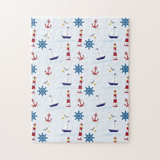 Puzzle Illustration des symboles de la mer (Vertical)